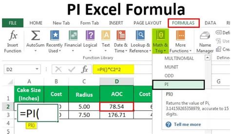 How To Use Pi On Excel