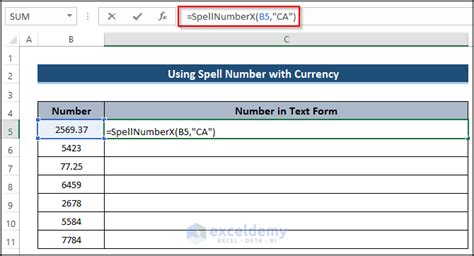 How To Use Spell Number In Excel 2 Methods How To Use Spell Number In Excel 2 Methods