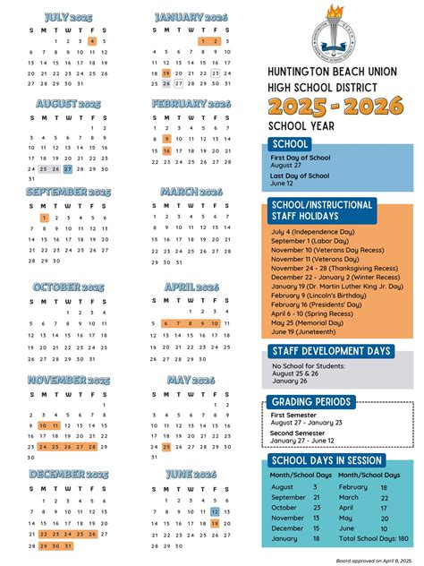 Huntington Beach Union District Calendar 25 26 Revised Pdf Educounty