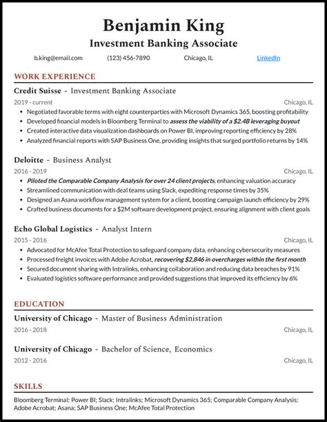 Investment Banking Resume Sample Professional Resume Examples Topresume