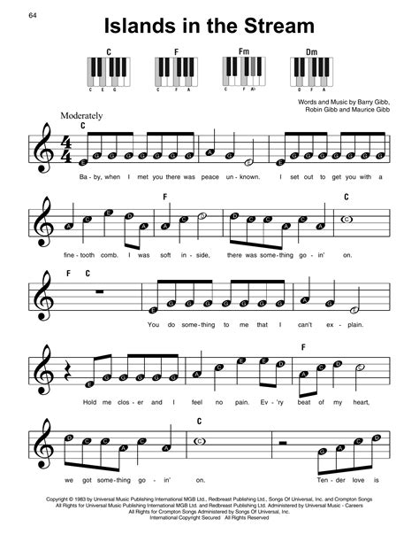 Islands In The Stream By Kenny Rogers Dolly Parton Super Easy Piano Digital Sheet Music