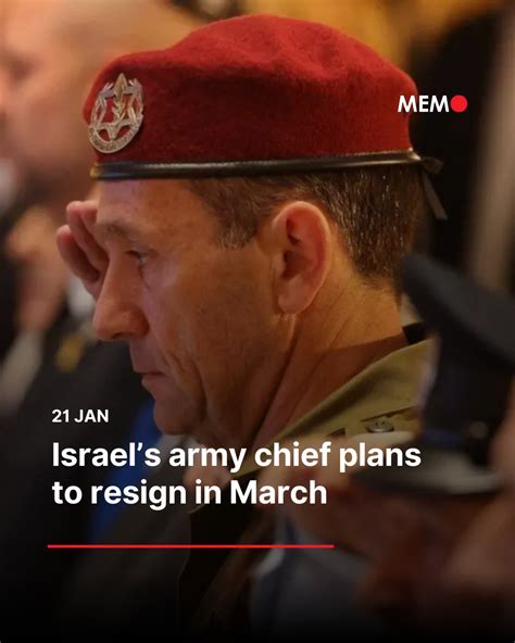 Israel Army Chief Plans To Resign In March Middle East Monitor