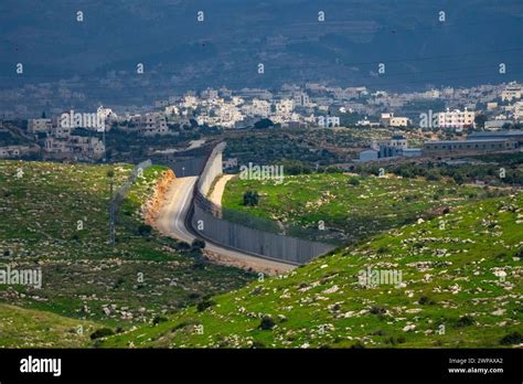 Israeli West Bank Barrier Comprising The West Bank Wall And The West Israeli West Bank Barrier Comprising The West Bank Wall And The West