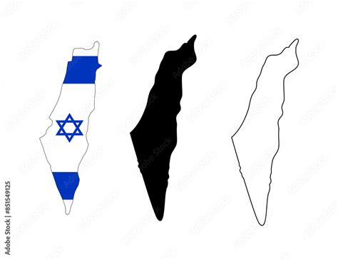 Isreal Map Isolated On Transparent Background Stock Illustration