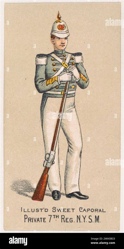 Issued By Kinney Brothers Tobacco Company Private 7Th Regiment New York State Militia From The Military Series N224 Issued By Kinney Tobacco Company To Promote Sweet Caporal Cigarettes The Metropolitan