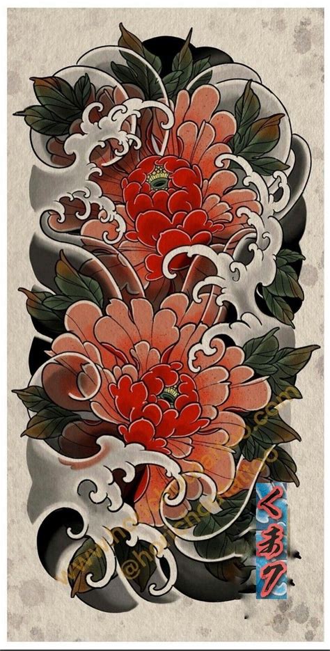 Japanese Floral Tattoo Design
