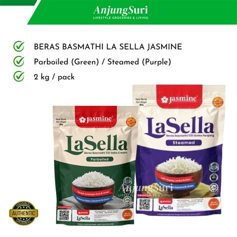Jasmine La Sella Basmathi Rice Beras Basmati Parboiled Or Steamed 2Kg