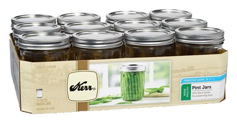 Kerr Wide Mouth Mason Jars With Closures Set 12 Pk