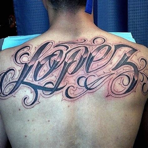 Last Name Back Tattoo Designs
