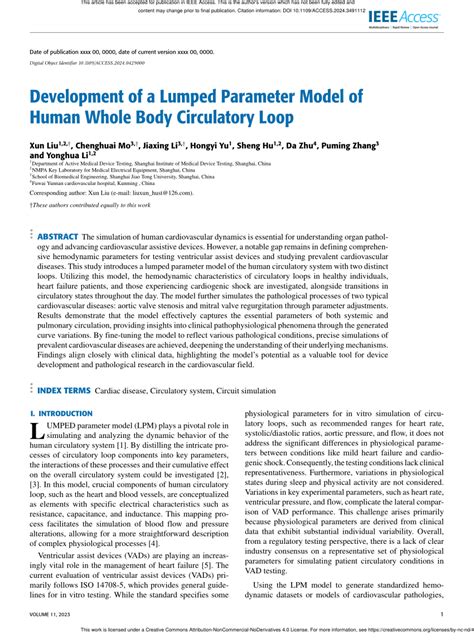 Lumped Parameter Model Healthcare