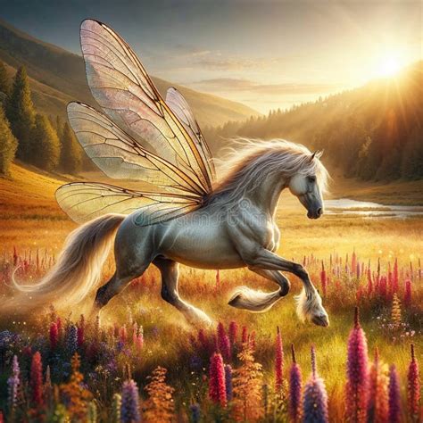 Majestic Winged Horse In Vibrant Meadow Ai Generated Digital Art Majestic Winged Horse In Vibrant Meadow Ai Generated Digital Art