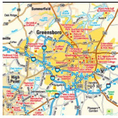 Map Of Greensboro Nc North Carolina