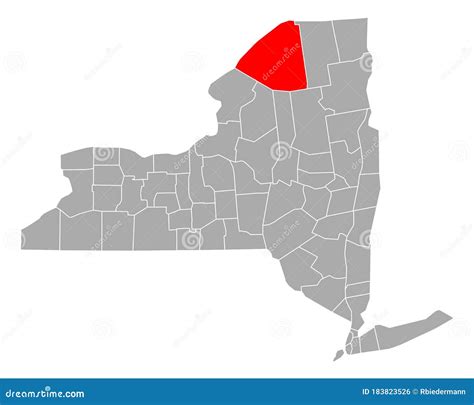 Map Of St Lawrence In New York Stock Vector Illustration Of Location