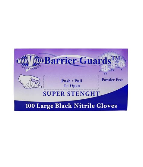 Maxvalu Glosbkxl Super Strength Black Nitrile Gloves Extra Large