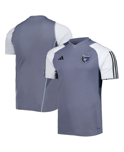 Mens Adidas Gray San Jose Earthquakes 2023 On Field Training Jersey