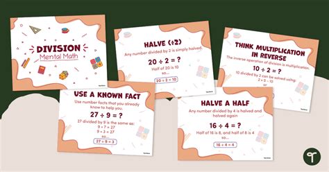 Mental Math Division Posters Teach Starter Mental Math Division Posters Teach Starter