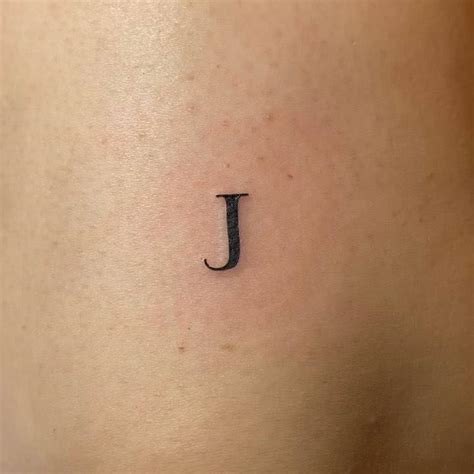 Minimalistic Letter Amp Quot J Amp Quot And Heart Tattoo Located On The