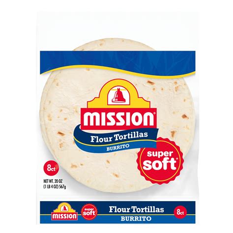 Mission Super Soft Burrito Size Flour Tortillas 8 Ct 20 Oz