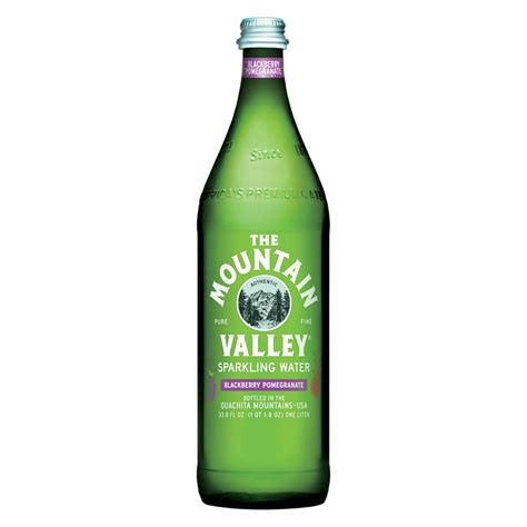 Mountain Valley Sparkling Water Peach 1L Glass Bottle Delivered In As
