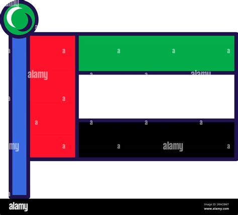 National Flag Of United Arab Emirates Green White And Black Horizontal Stripes With Red Vertical Band On Left Side Stock Photo Alamy