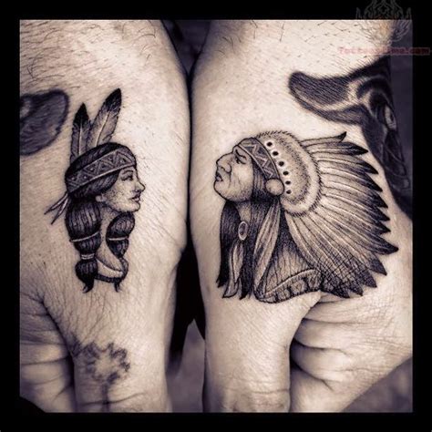 Native American Couple Tattoo Native American Couple Tattoo