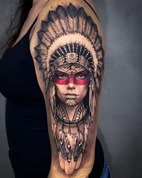 Native American Headdress Tattoo Watercolor Tattoo Design