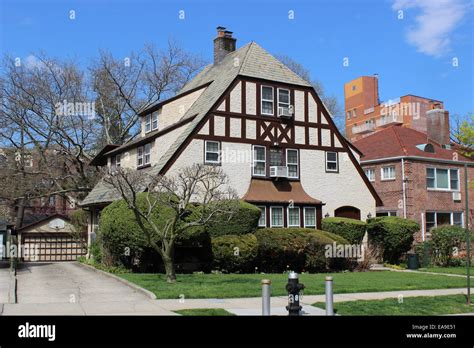 Neo Tudor House Kew Gardens Queens New York Stock Photo Alamy