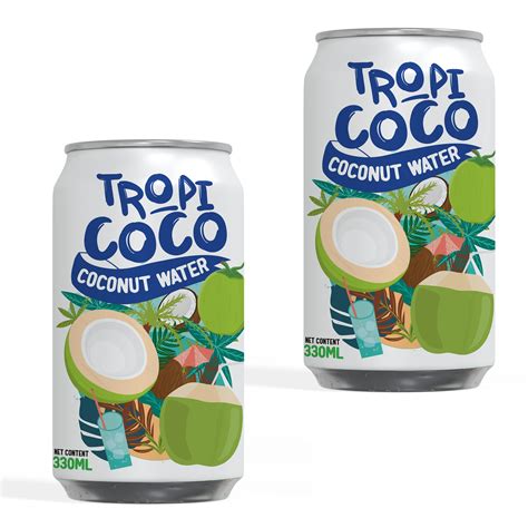 New Brand Coconut Water Tropicoco 330Ml Aluminum Can Fresh Vietnam