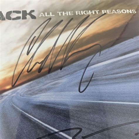 Nickelback All The Right Reasons Vinyl Signed Cover By Entire Band