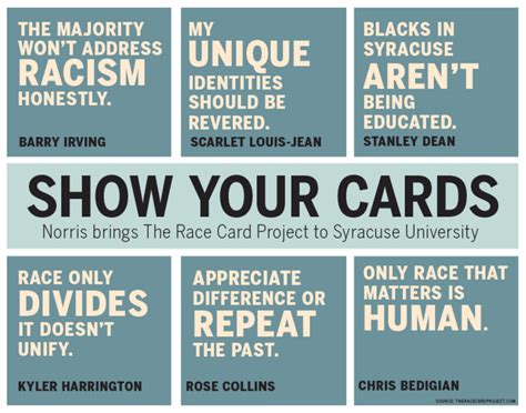 Norris Brings The Race Card Project To Syracuse University The Daily Orange