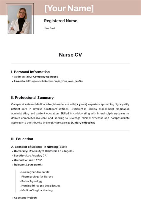 Nursing Cv Template