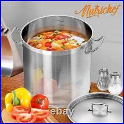 Nutrichef Stainless Steel Cookware Stockpot 24 Quart Heavy Duty Induction Pot Soup Pot With Stainless Steel Lid Macy S