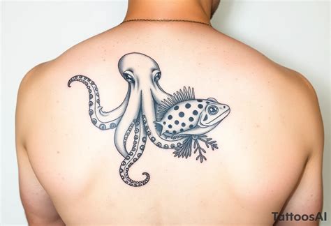 Octopus Poison Dart Frog Pufferfish On Right Butt Cheek Tattoo Idea