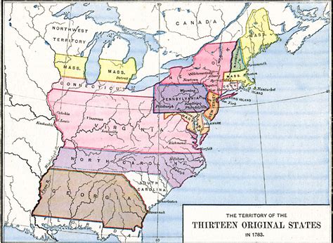 Original Thirteen States Of America