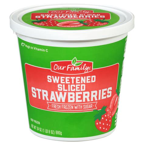 Our Family Strawberries Sweetened Sliced 10 Oz