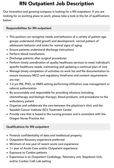 Top Outpatient RN Jobs: Your Perfect Career Start