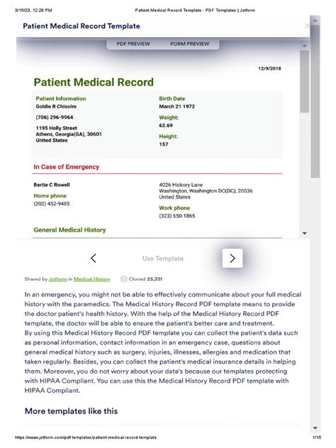 Patient Health Record Pdf