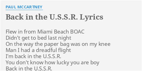 Paul Mccartney Back In The U S S R Lyrics Azlyrics Com Paul Mccartney Back In The U S S R Lyrics Azlyrics Com