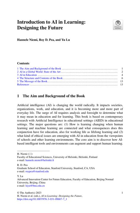 Pdf Ai In Learning Designing The Future