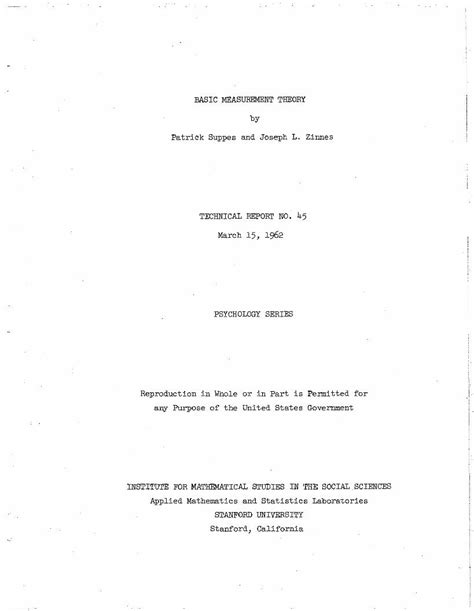 Pdf Basic Measurement Theory Patrick Suppessuppes Corpus Stanford Pdf Basic Measurement Theory Patrick Suppessuppes Corpus Stanford