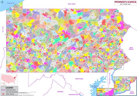 Pennsylvania Zip Code Map And Population List In Excel