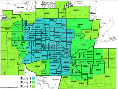 Phoenix Zip Code Map Map Of Phoenix With Zip Codes
