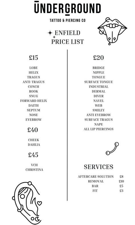 Piercings Underground Tattoos Amp Piercings Enfield En1