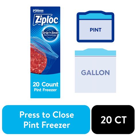 Pint Sized Freezer Bags Grip N Seal Technology Ziploc