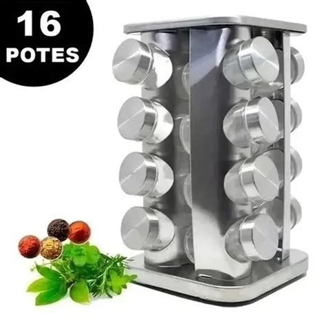 Porta Tempero Condimento Girat Rio 16 Pe As Inox Porta Tempero Condimento Girat Rio 16 Pe As Inox