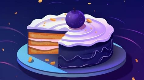 Premium Ai Image A Piece Of Cake With A Blueberry Topping