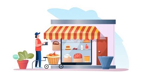 Premium Photo Cartoon Illustration Online Store Delivery Web Shop