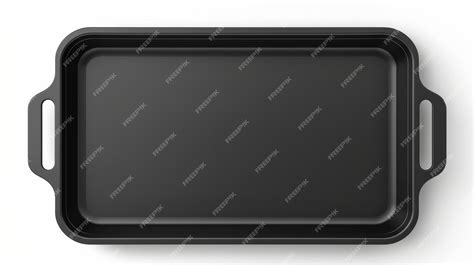 Premium Photo Food Tray In Black Color With Handles For Lunch In A