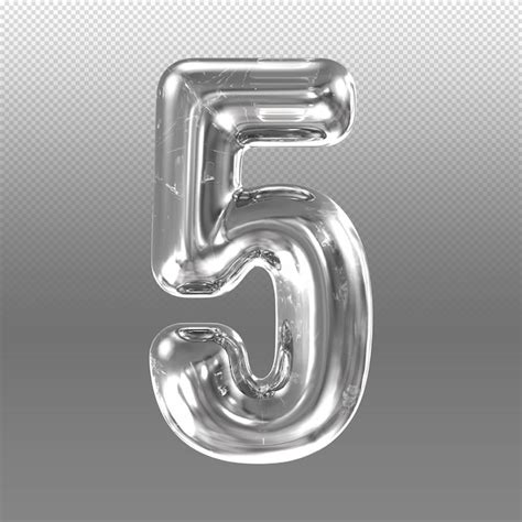 Premium Psd A Clear Number 5 With A Textured Background
