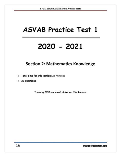 Printable Asvab Practice Test